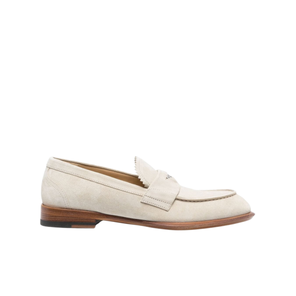 Mocassins ALEXANDER MCQUEEN daim beige plaque logo