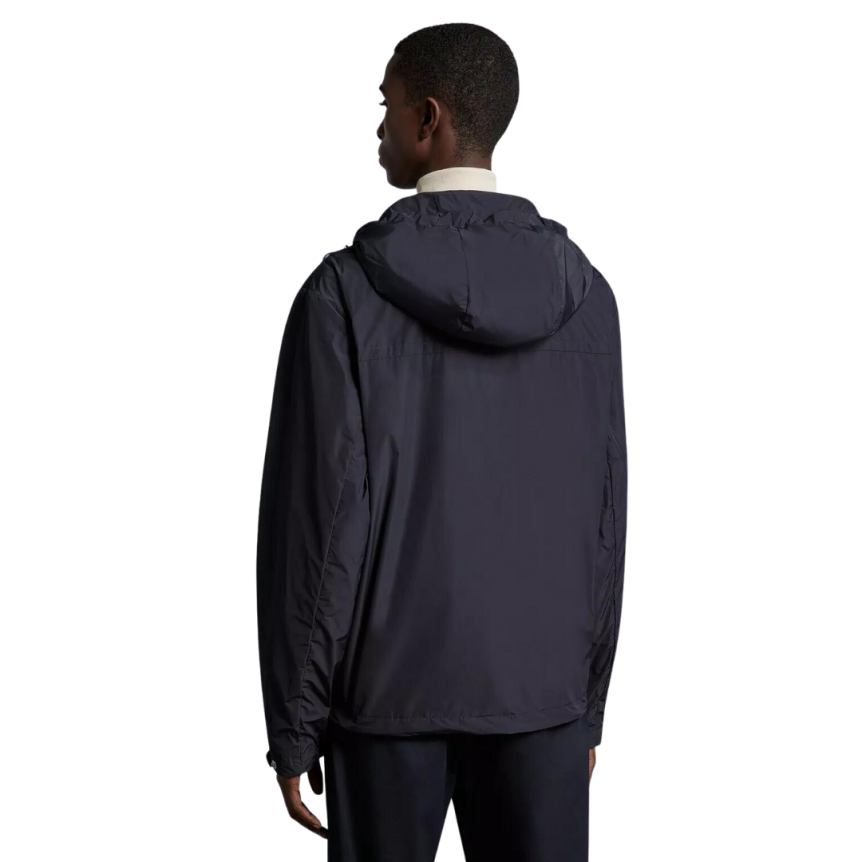 Coupe vent capuche MONCLER Fuyue bleu marine logo gomme poitrine