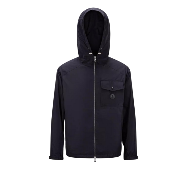 Coupe vent capuche MONCLER Fuyue bleu marine logo gomme poitrine
