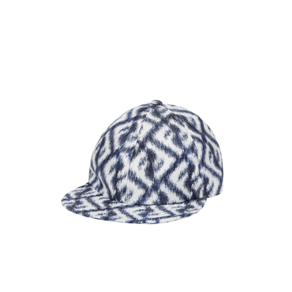 Casquette de baseball FENDI soie motif bleu blanc