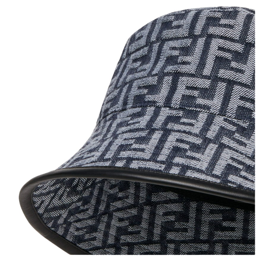 Bob FENDI en denim bleu FF jacquard blanc