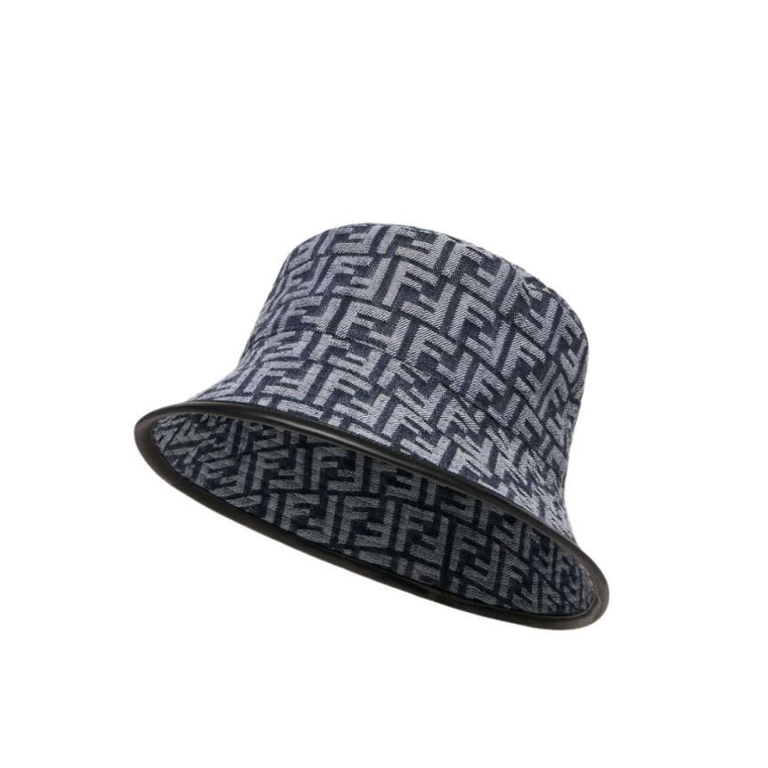 Bob FENDI en denim bleu FF jacquard blanc