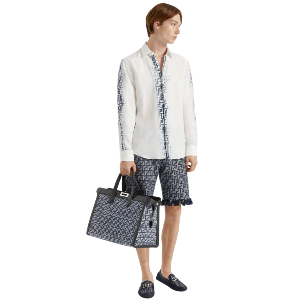 Mocassins driver Fendi O’Lock Denim FF bleu