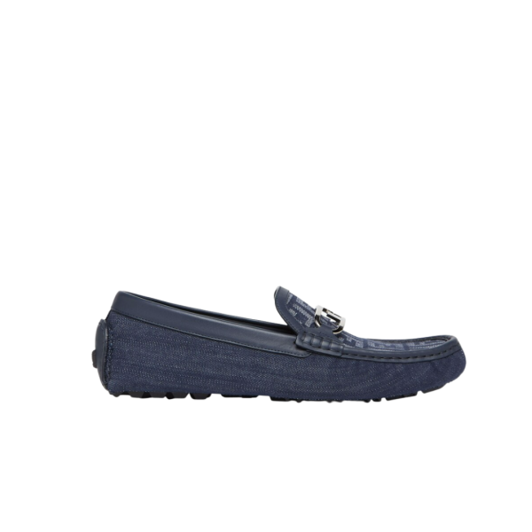 Mocassins driver Fendi O’Lock Denim FF bleu