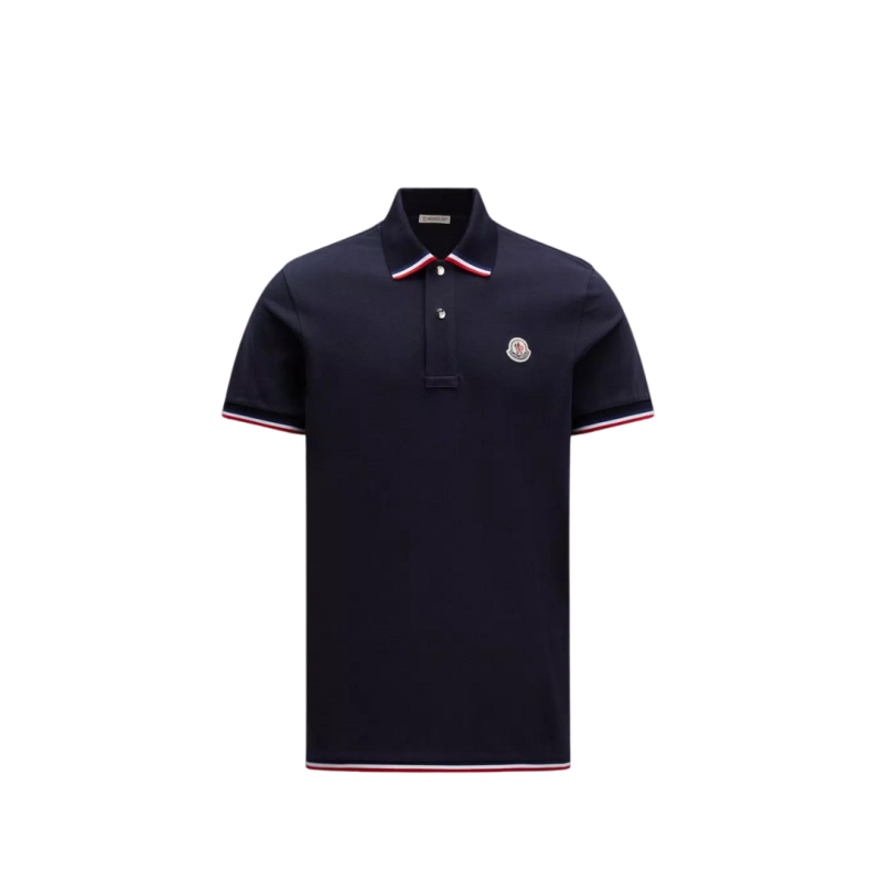 Polo coton piqué bleu...