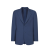 Veste droite 2 boutons laine bleu zip dos