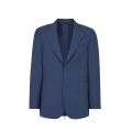 Veste droite 2 boutons laine bleu zip dos