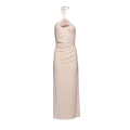Robe midi dos nu en jersey beige Lien cou fleurs