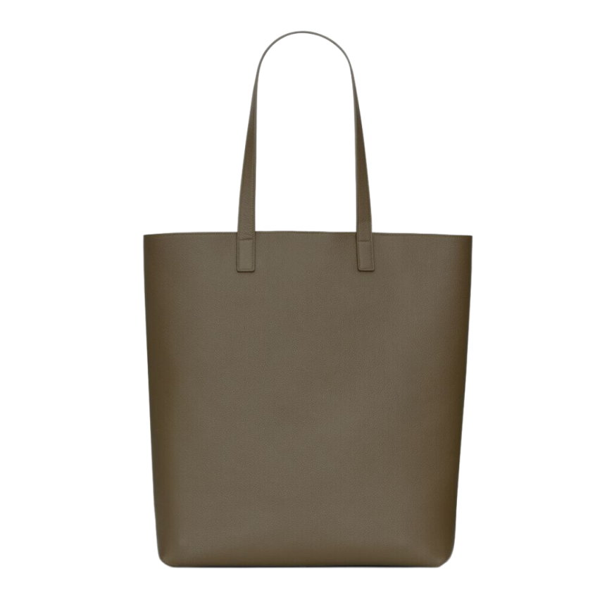 Sac cabas SAINT LAURENT shopping bag  cuir grainé vert kaki