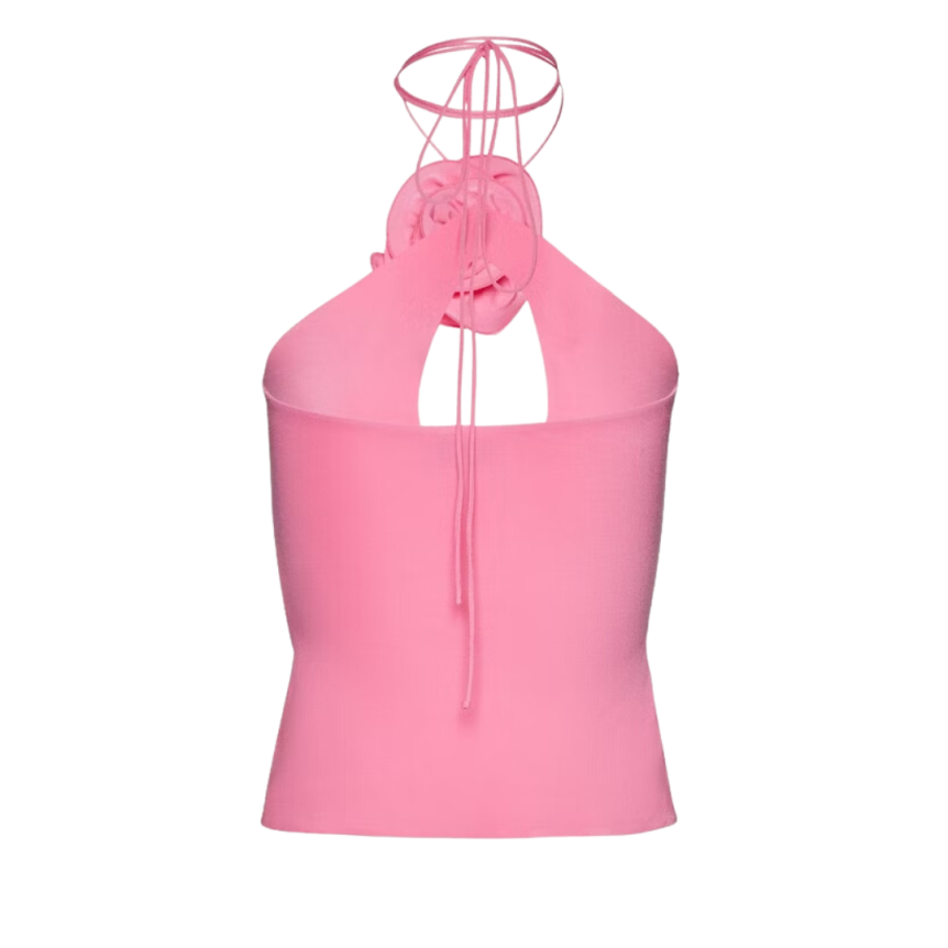 Top dos nu MAGDA BUTRYM lacet jersey rose fleur