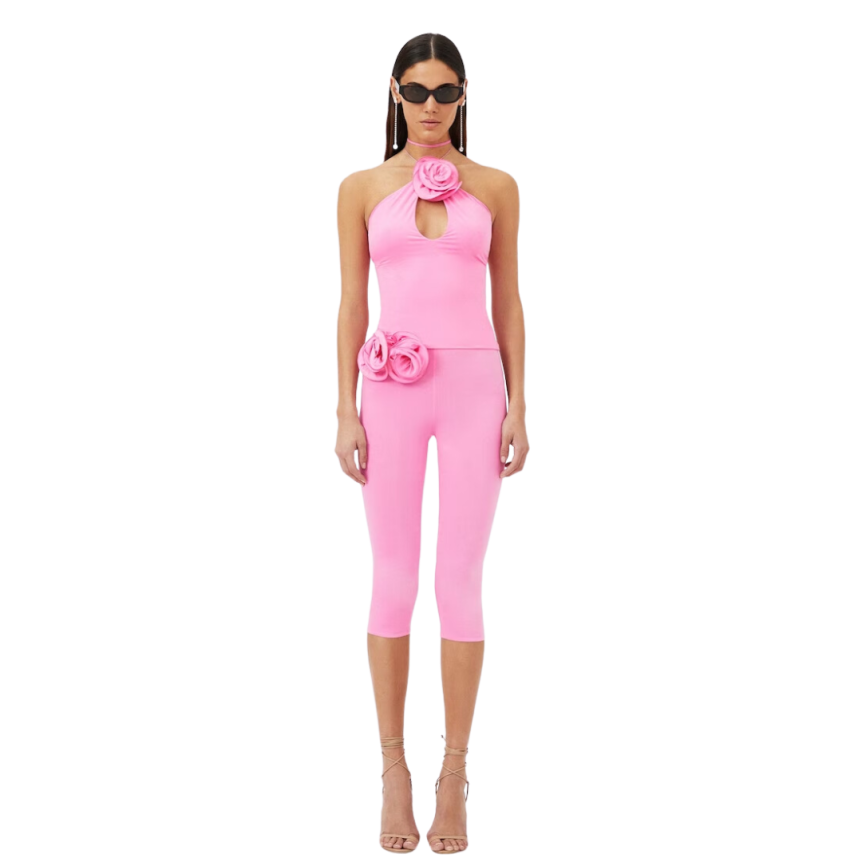 Top dos nu MAGDA BUTRYM lacet jersey rose fleur