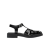 Sandale en gomme noire plaque métal triangle
