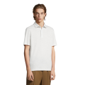 Polo manche courte coupe droite lin blanc