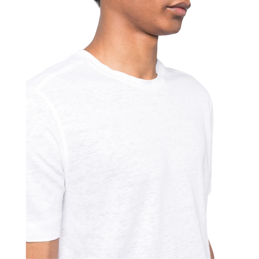 T-shirt ZEGNA col rond manche courte lin pur blanc