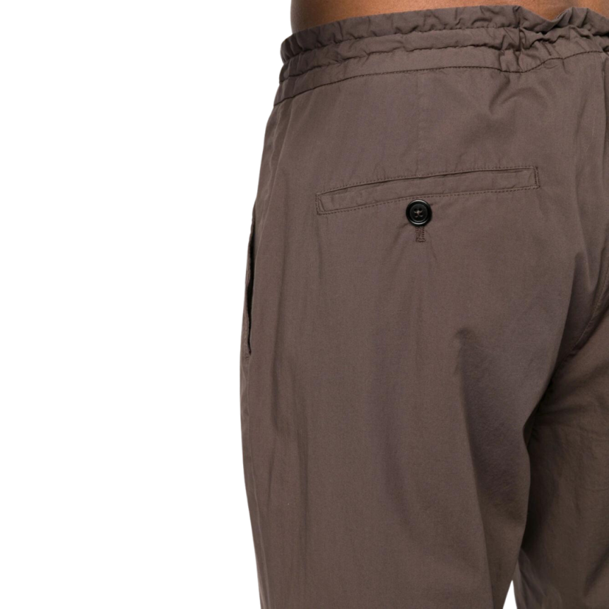 pantalon fuselé ZEGNA lien de resserrage coton stretch marron chocolat