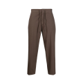 pantalon fuselé lien de resserrage coton stretch marron chocolat