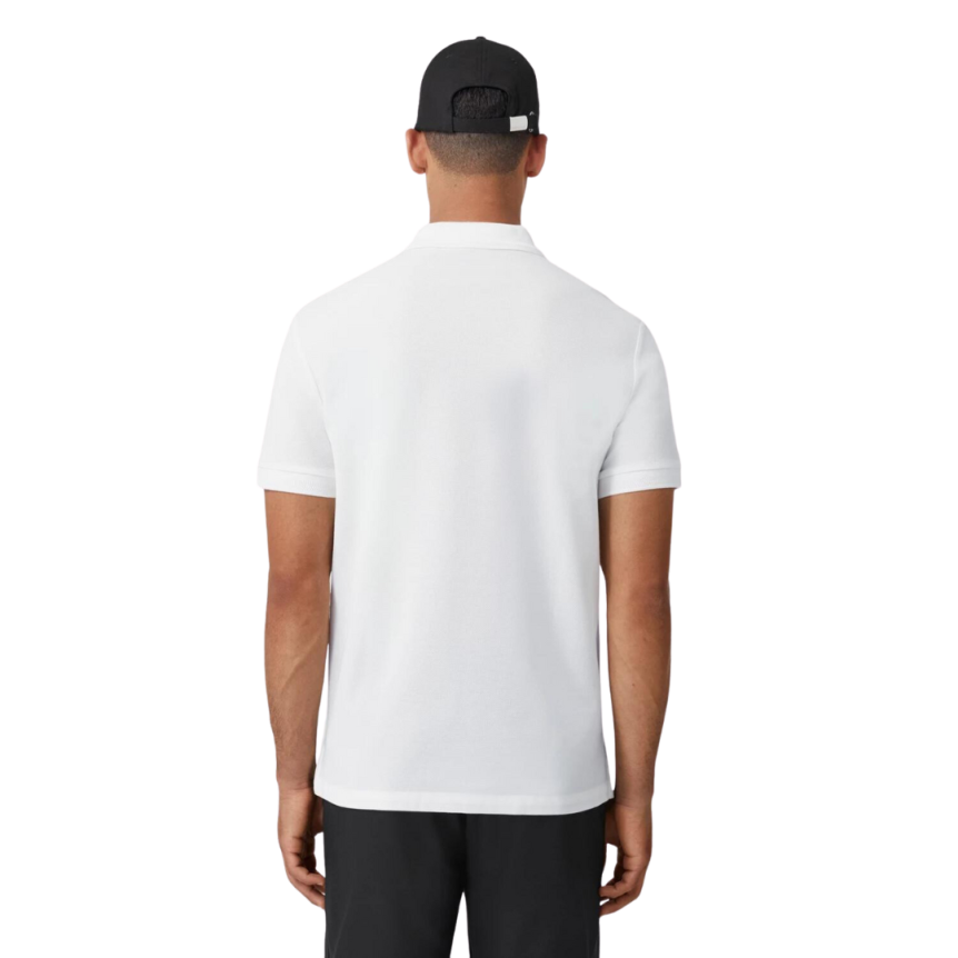 Polo BURBERRY Eddie manches courtes coton piqué blanc logo Monogramme TB