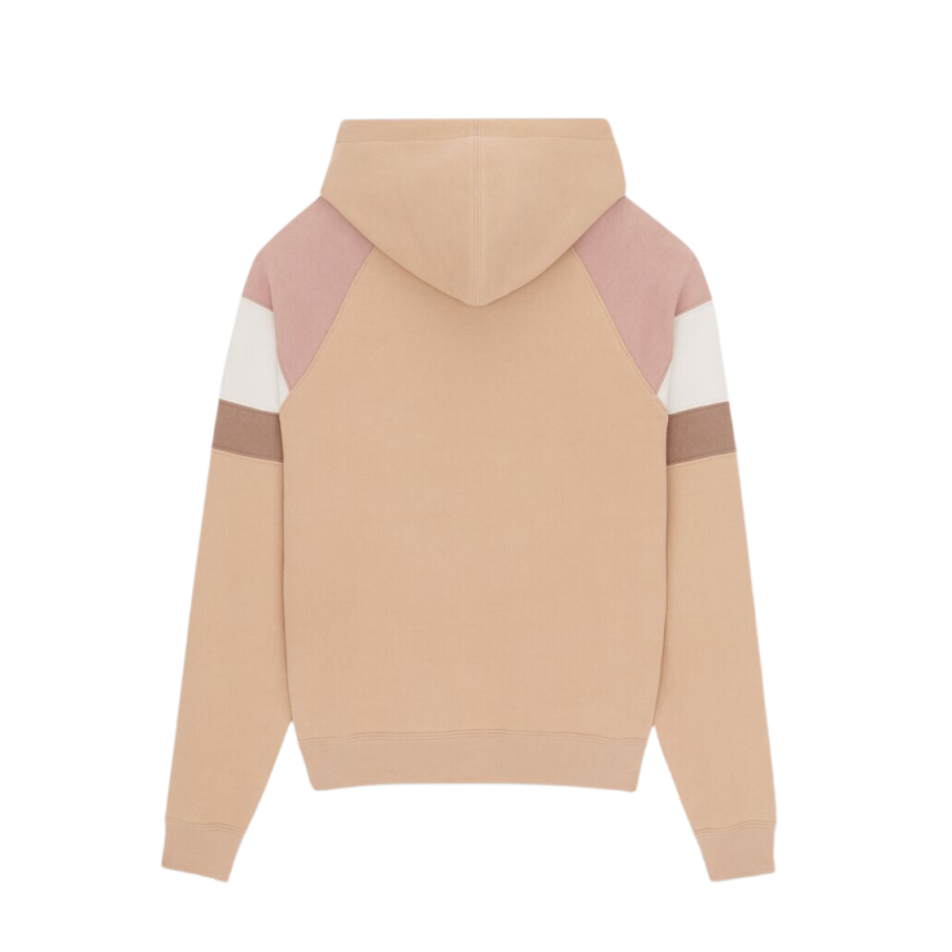 Sweat à capuche SAINT LAURENT coton nude rose broderie logo