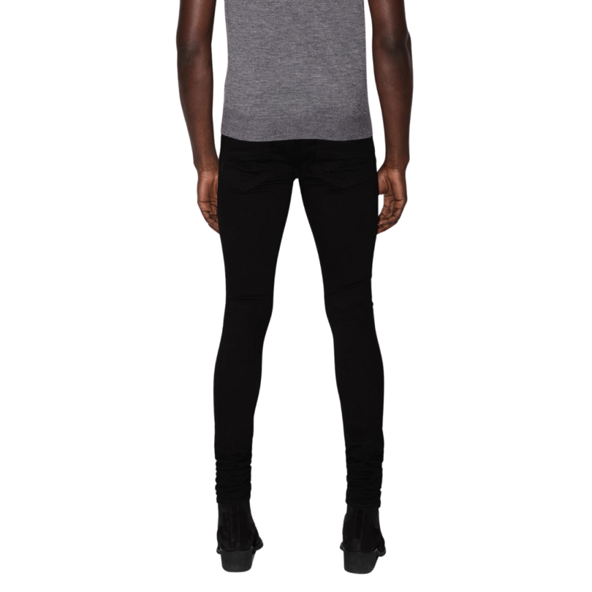 Pantalon jean AMIRI thrasher cuir noir