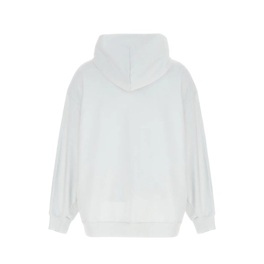 Sweat-shirt à capuche BALENCIAGA zippé oversize vintage coton blanc patch label énergie