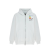 Sweat-shirt à capuche zippé oversize vintage coton blanc patch label énergie