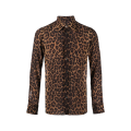 Chemise manche longue soie léopard
