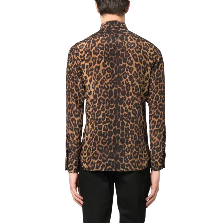 Chemise TOM FORD manche longue soie léopard