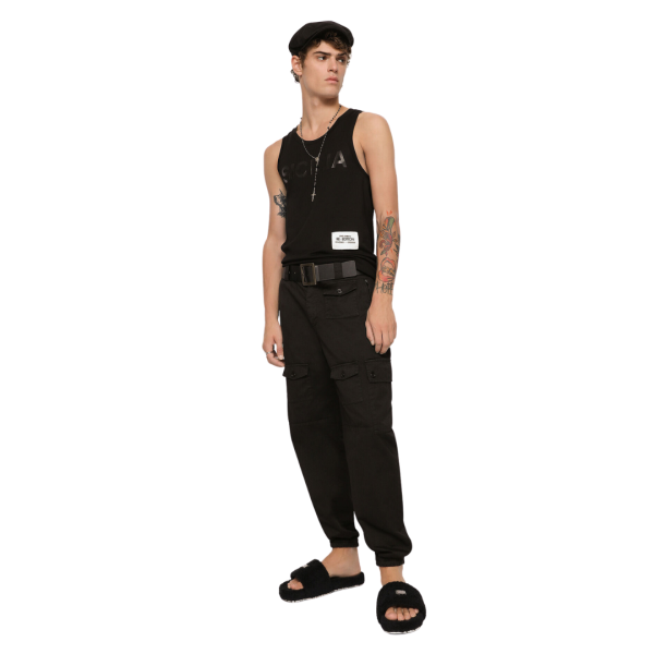 Pantalon DOLCE & GABBANA cargo coupe classique coton noir