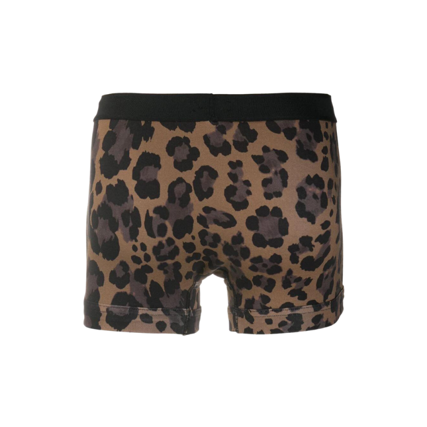 Boxer TOM FORD coton stretch noir marron imprimé léopard