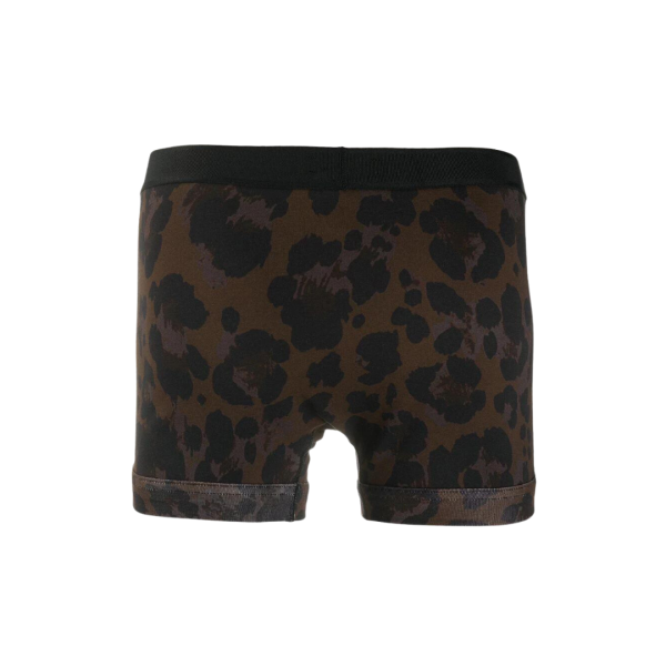 Boxer TOM FORD coton stretch noir marron imprimé léopard