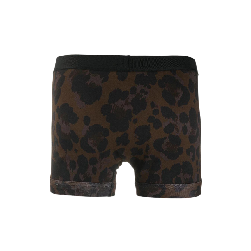 Boxer TOM FORD coton stretch noir marron imprimé léopard