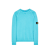Sweat-shirt Col rond coton flammé turquoise