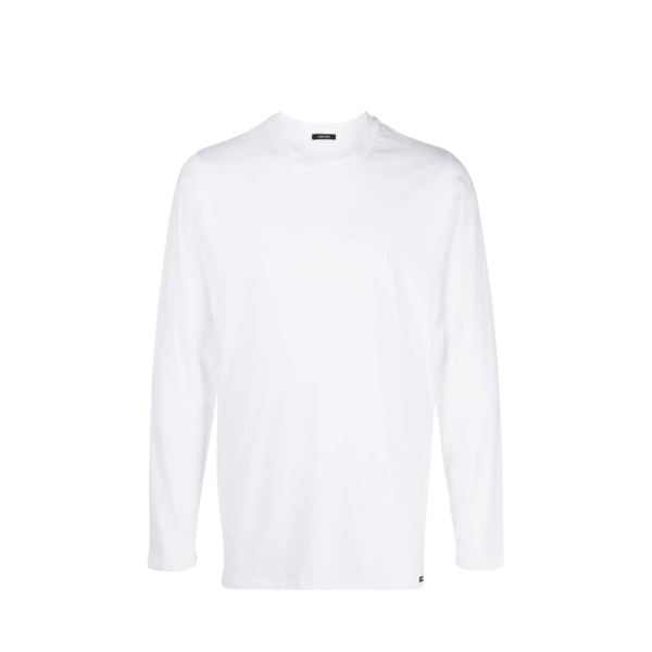 T-shirt TOM FORD manche longue coton modal blanc logo