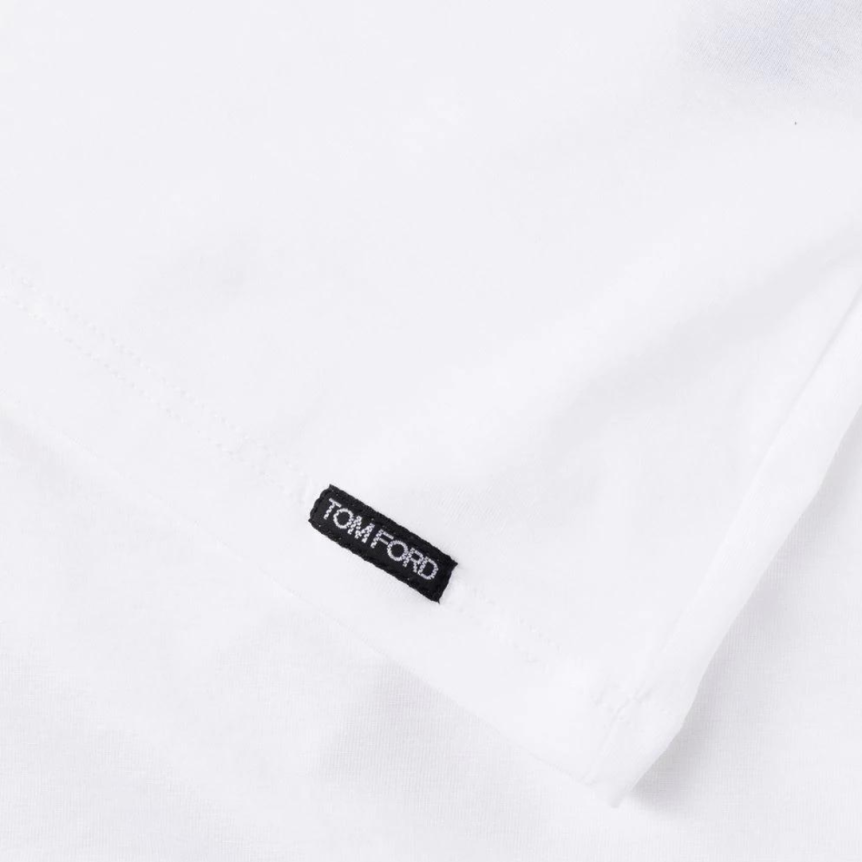 T-shirt TOM FORD manche longue coton modal blanc logo