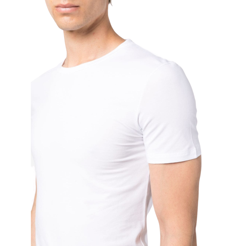 t-shirt ZEGNA col rond slim coton stretch blanc