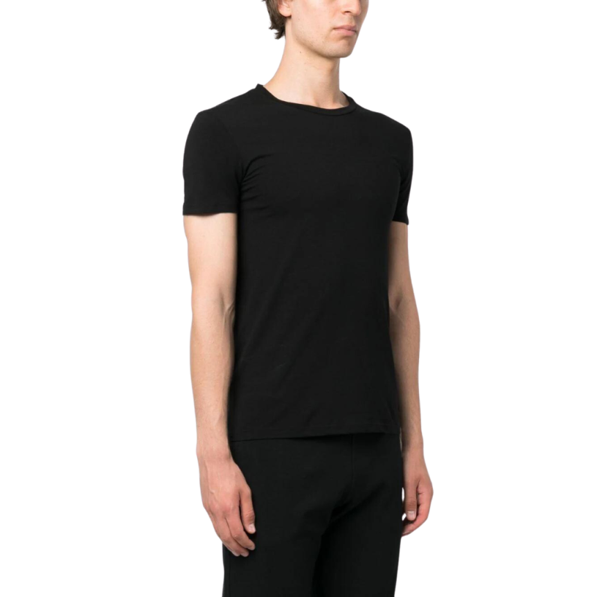 t-shirt ZEGNA col rond slim coton stretch noir