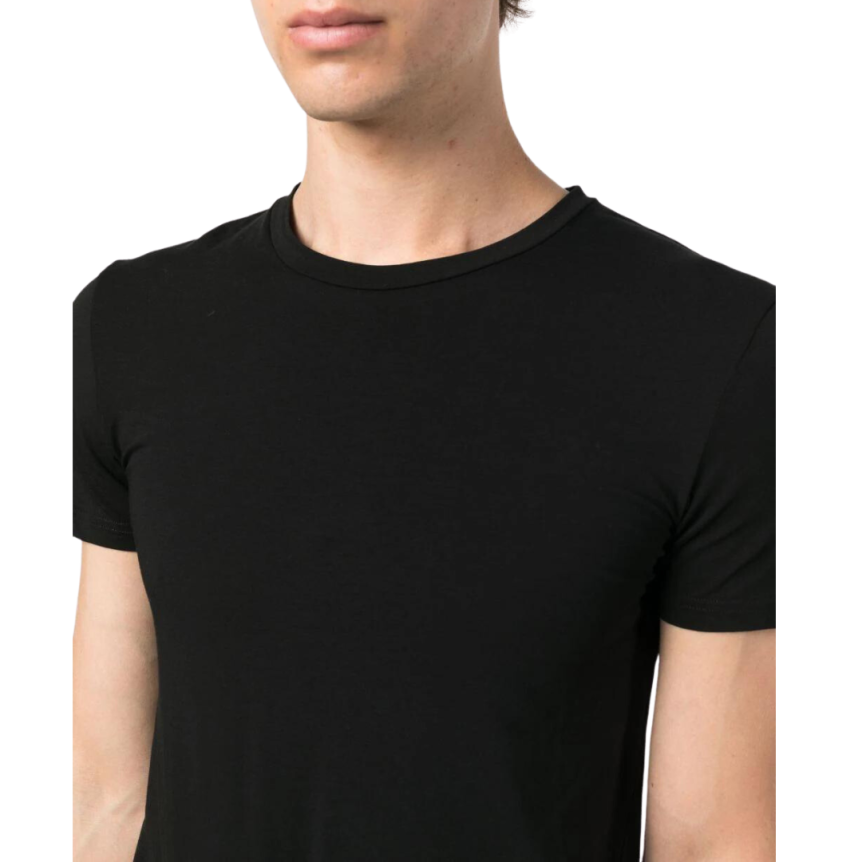 t-shirt ZEGNA col rond slim coton stretch noir