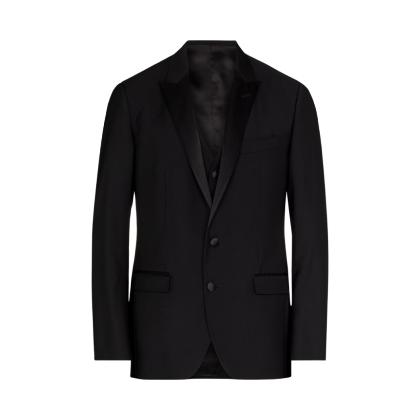 Smoking DOLCE & GABBANA 3 pièces laine soie noir col flèche