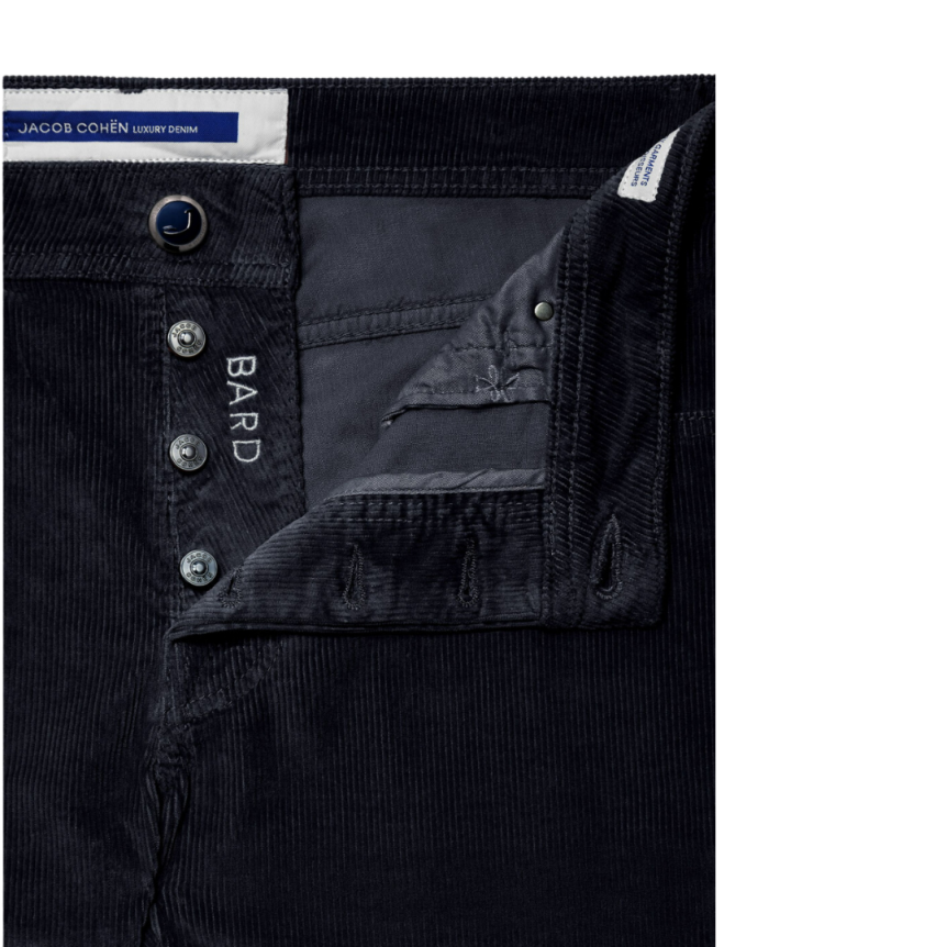 pantalon slim JACOB COHEN Bard velours coton stretch bleu marine