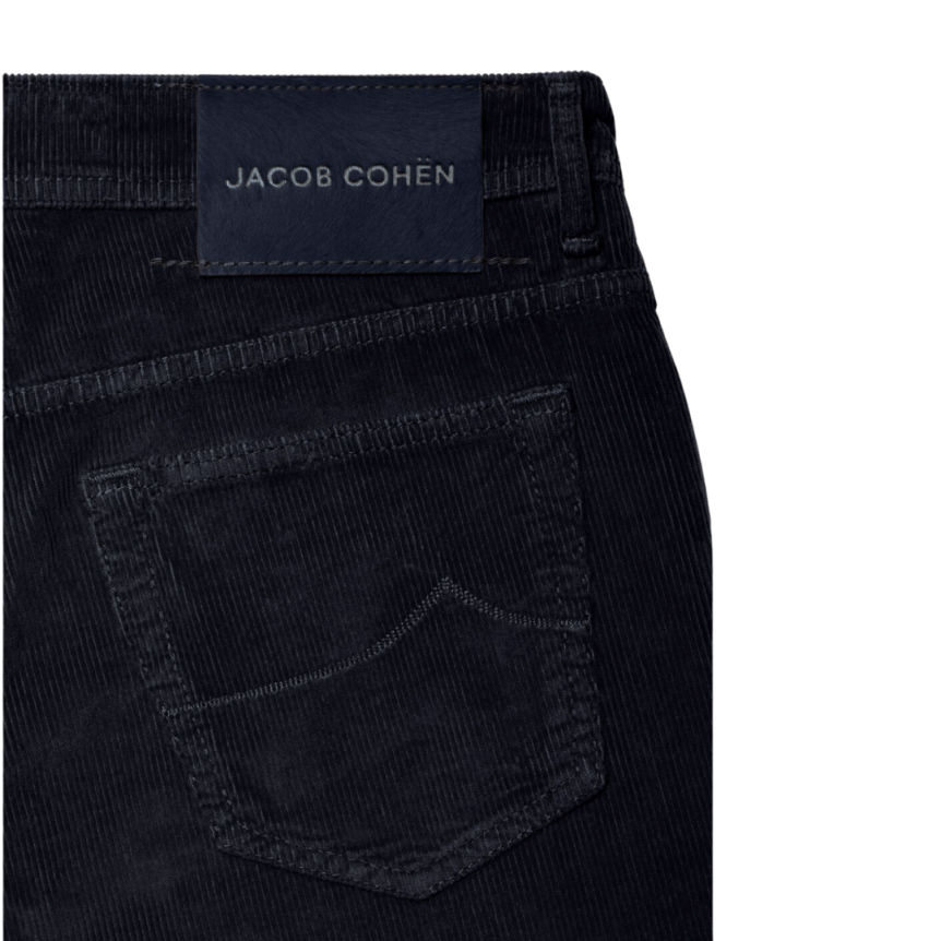 pantalon slim JACOB COHEN Bard velours coton stretch bleu marine