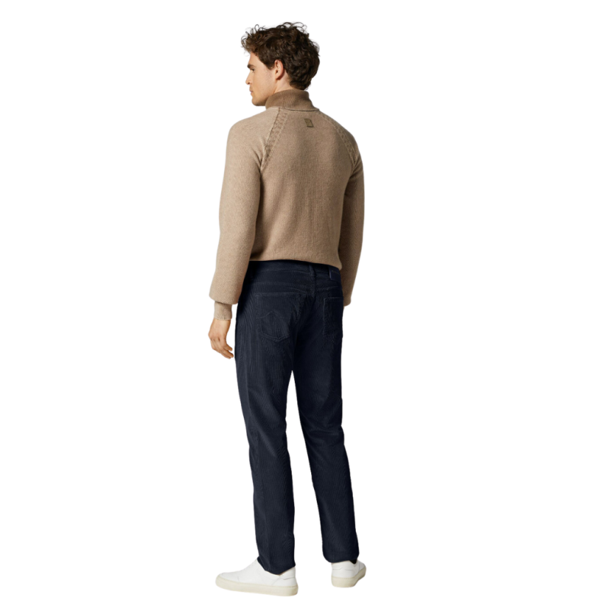 pantalon slim JACOB COHEN Bard velours coton stretch bleu marine