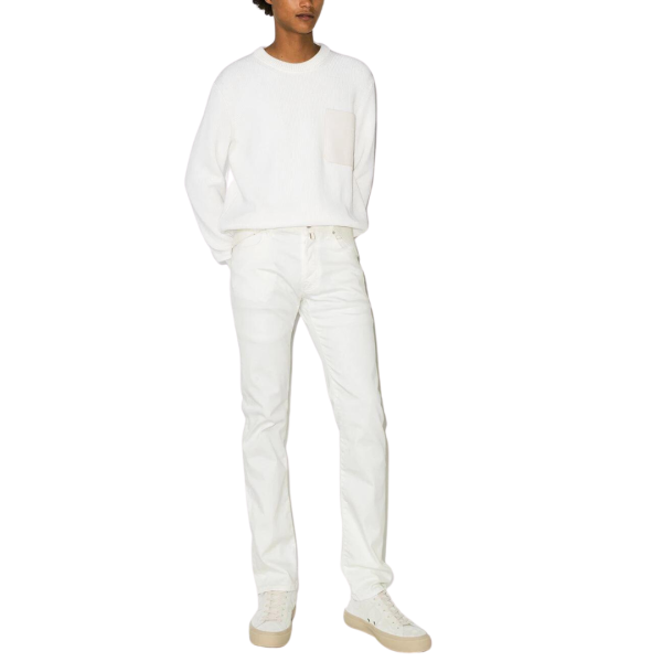 Jean JACOB COHEN Bard coupe slim coton mélangé blanc