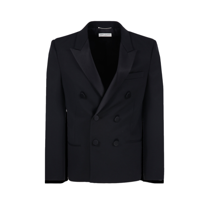 Veste croisée SAINT LAURENT Smoking noir