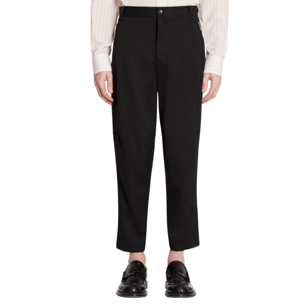 Pantalon LANVIN Biker détail coutures genoux laine noire