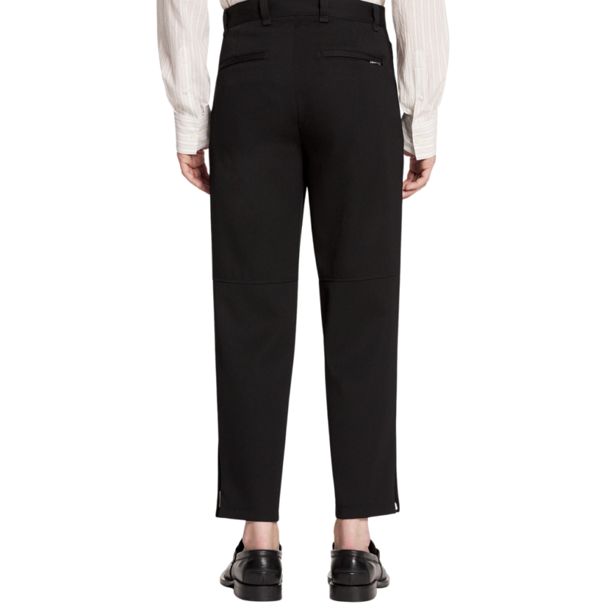 Pantalon LANVIN Biker détail coutures genoux laine noire