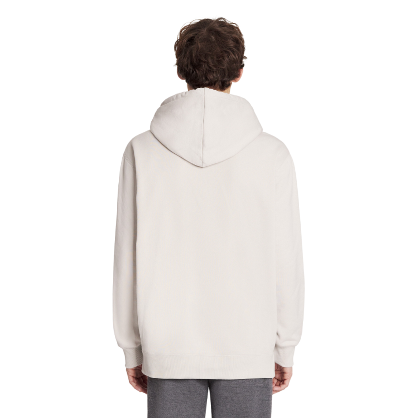 Sweat-shirt LANVIN capuche molleton coton mastic gris perle Logo ton sur ton