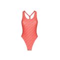 Maillot de bain une pièce lycra rose motif Fendi mirror
