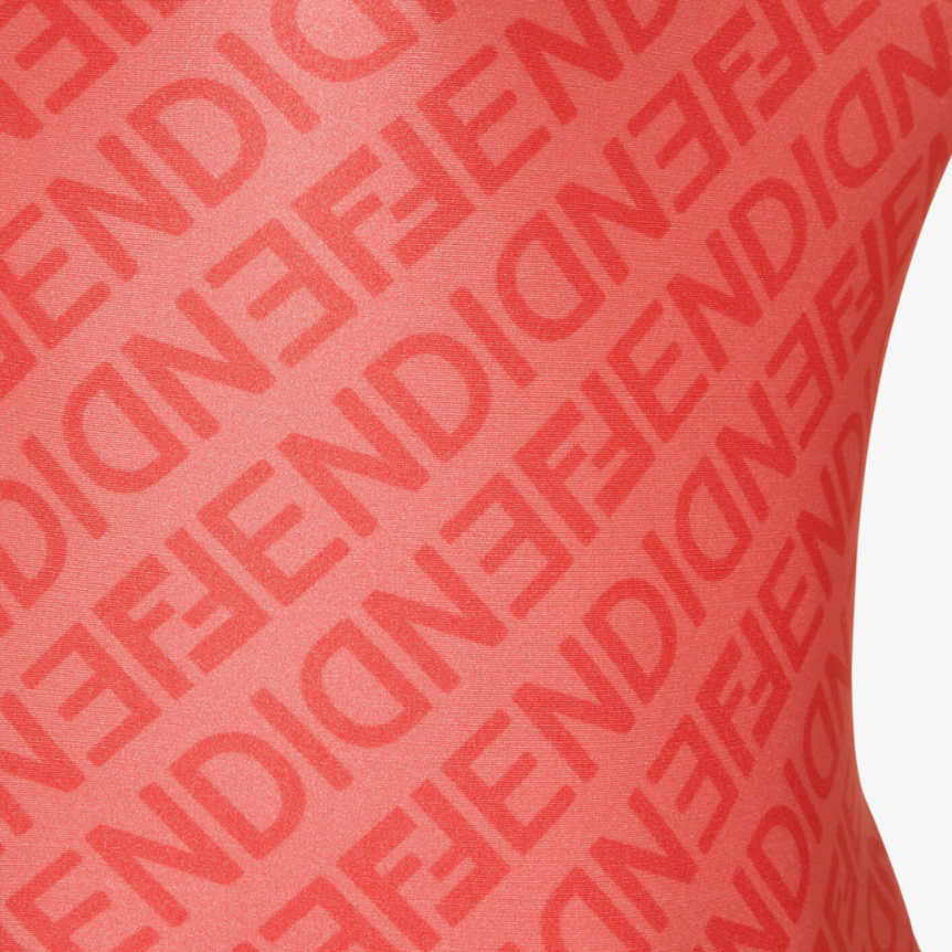 Maillot de bain FENDI une pièce lycra rose motif Fendi mirror