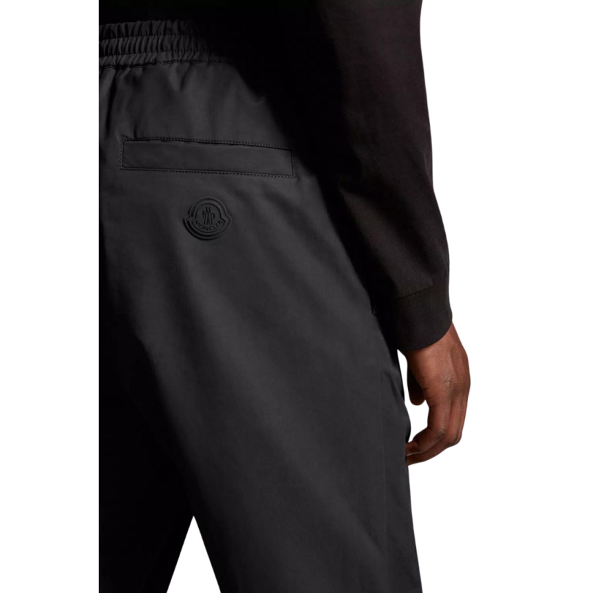 Pantalon jogging MONCLER coton nylon noir Logo Matt Black