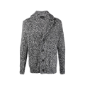 Cardigan col châle cachemire soie gris noir